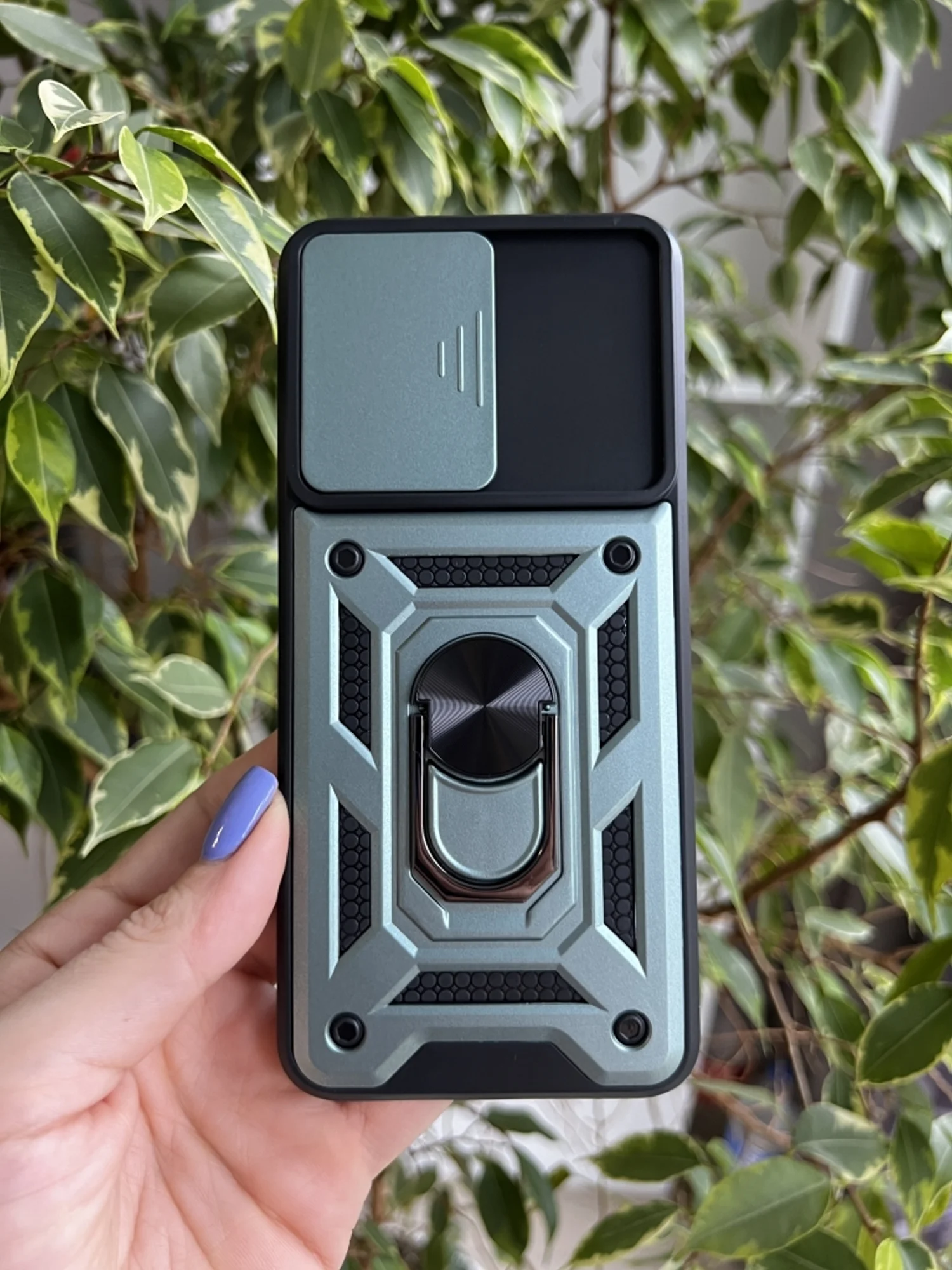 Зеленый чехол противоударный armors для Realme 8 и 8 Pro / Реалми 8 и 8 Про с защитой камеры