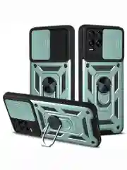 Зеленый чехол противоударный armors для Realme 8 и 8 Pro / Реалми 8 и 8 Про с защитой камеры