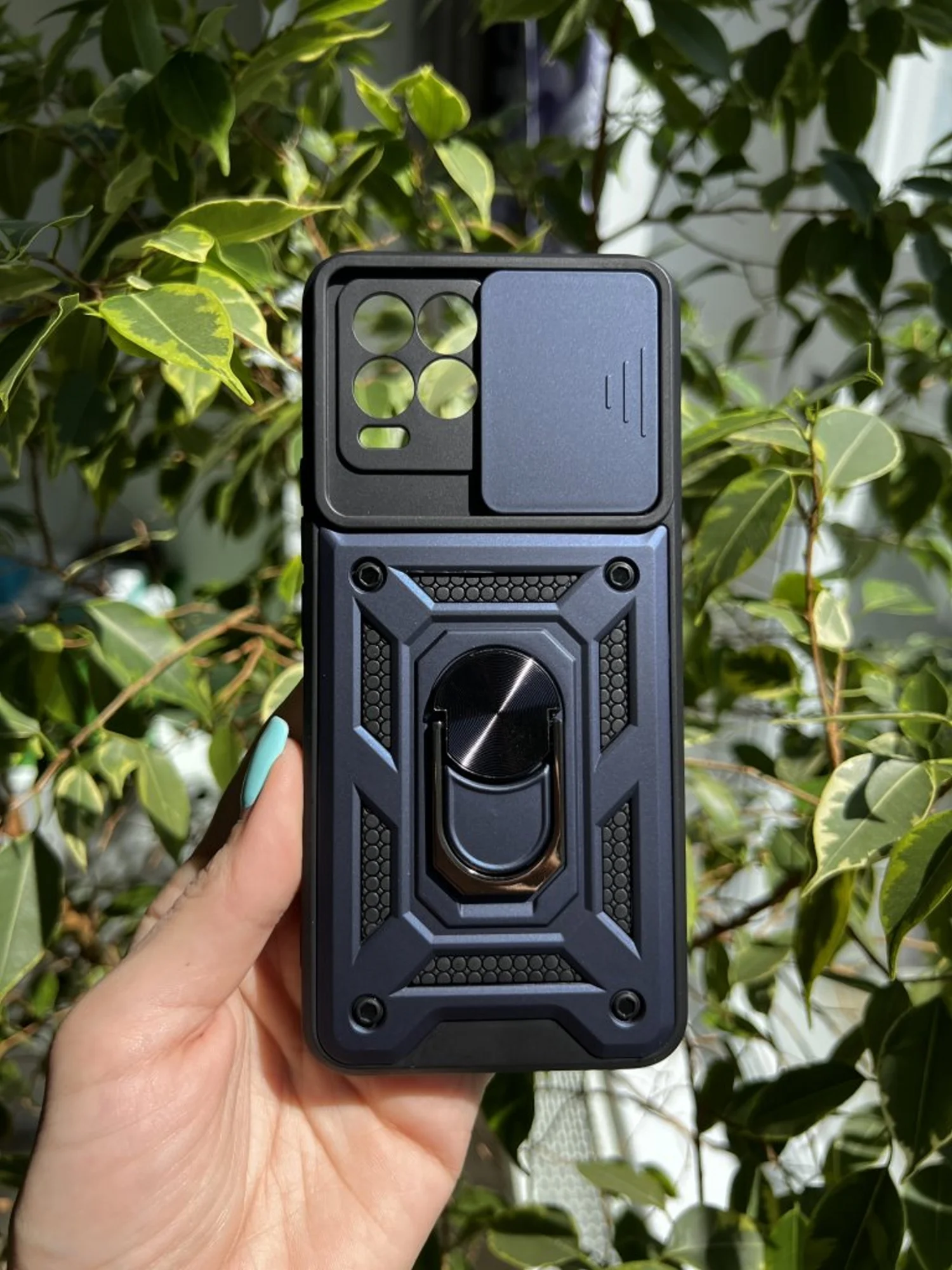 Серебряный чехол противоударный armors для Realme 8 и 8 Pro / Реалми 8 и 8 Про с защитой камеры