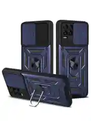 Темно-синий чехол противоударный armors для Realme 8 и 8 Pro / Реалми 8 и 8 Про с защитой камеры