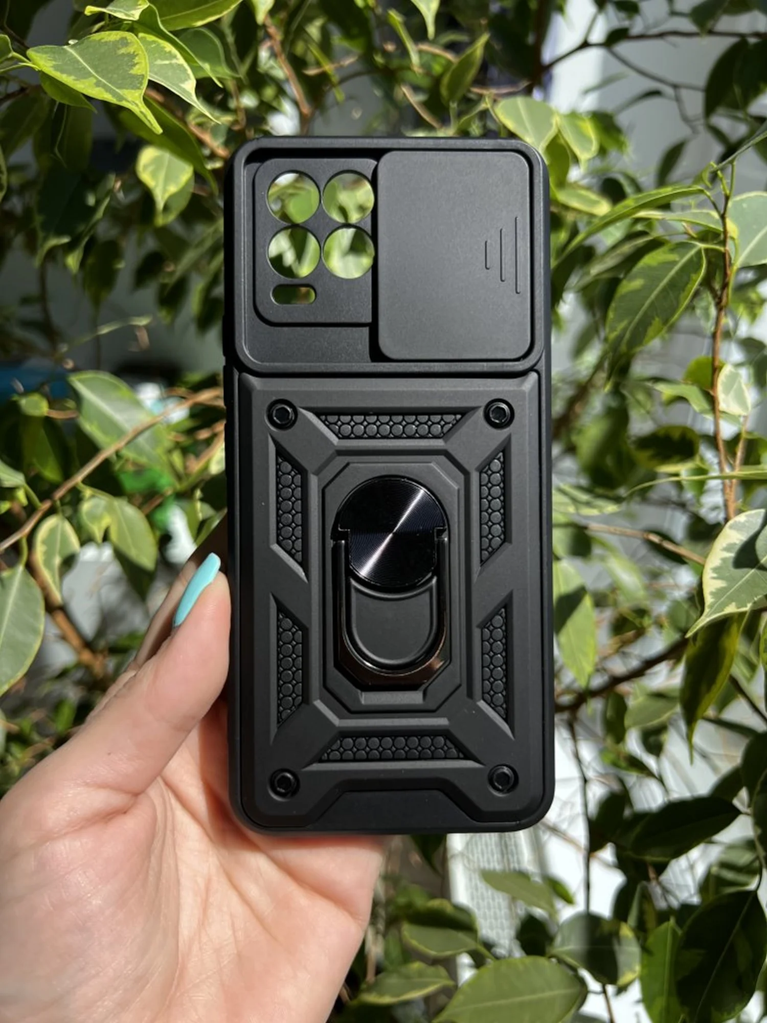 Черный чехол противоударный armors для Realme 8 и 8 Pro / Реалми 8 и 8 Про с защитой камеры