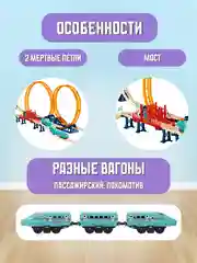 Железная дорога с электропоездом, 4 метра