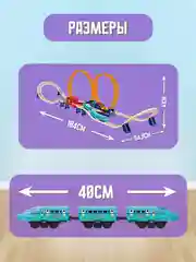 Железная дорога с электропоездом, 4 метра