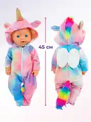Кукла Пупс 45см 6 функций, костюм единорога
