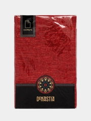 Скатерть DeNASTIA "Праздничная" 160x310см, 100% ПЭ, блестящая, цвет красный
