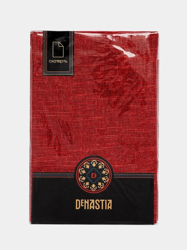 Скатерть DeNASTIA "Праздничная" 140x200см, 100% ПЭ, блестящая, цвет красный