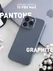 Угольный чехол + стекло для iPhone 15 Pro Max силиконовый ROSCO матовый тонкий с защитой камер