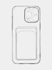 Манго чехол для iPhone 15 Pro Max силиконовый BROSCORP, матовый/ прозрачный, бортик- защита камер