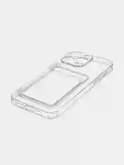 Манго чехол для iPhone 15 Pro Max силиконовый BROSCORP, матовый/ прозрачный, бортик- защита камер