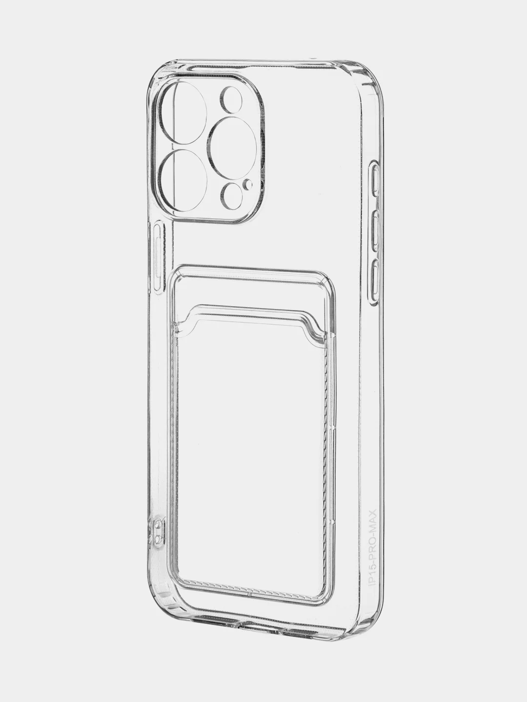 Манго чехол для iPhone 15 Pro Max силиконовый BROSCORP, матовый/ прозрачный, бортик- защита камер