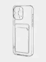 Манго чехол для iPhone 15 Pro Max силиконовый BROSCORP, матовый/ прозрачный, бортик- защита камер