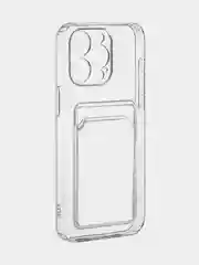 Манго чехол для iPhone 15 Pro Max силиконовый BROSCORP, матовый/ прозрачный, бортик- защита камер