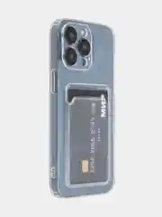 Манго чехол для iPhone 15 Pro Max силиконовый BROSCORP, матовый/ прозрачный, бортик- защита камер