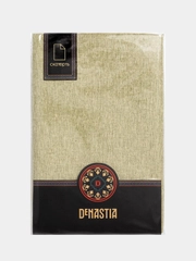 Скатерть DeNASTIA "Праздничная" 160x250см, 100% ПЭ, блестящая, цвет зелёный