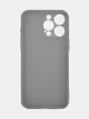Угольный чехол для iPhone 15 Pro Max силиконовый BROSCORP, матовый/ прозрачный, бортик- защита камер