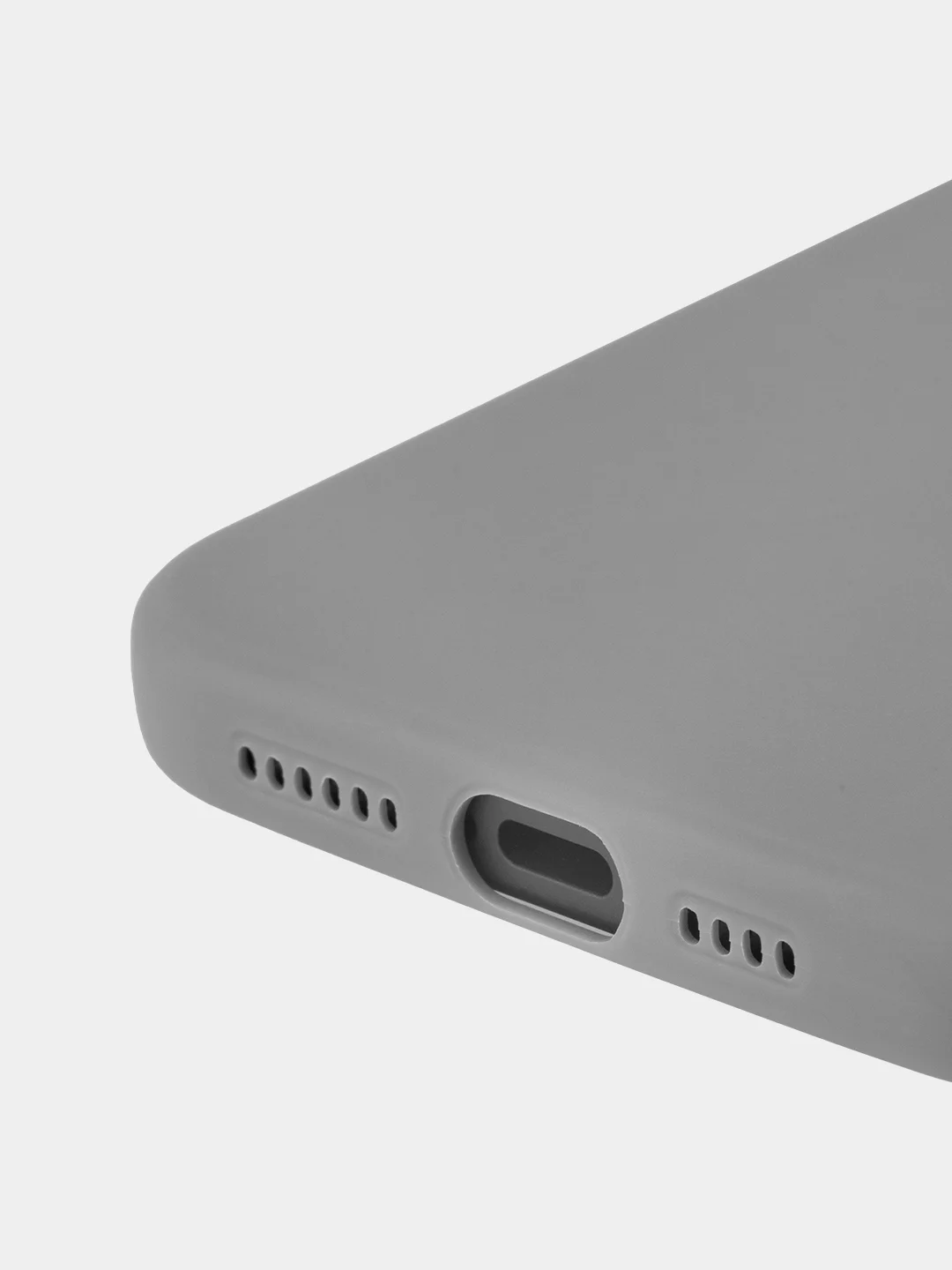 Угольный чехол для iPhone 15 Pro Max силиконовый BROSCORP, матовый/ прозрачный, бортик- защита камер