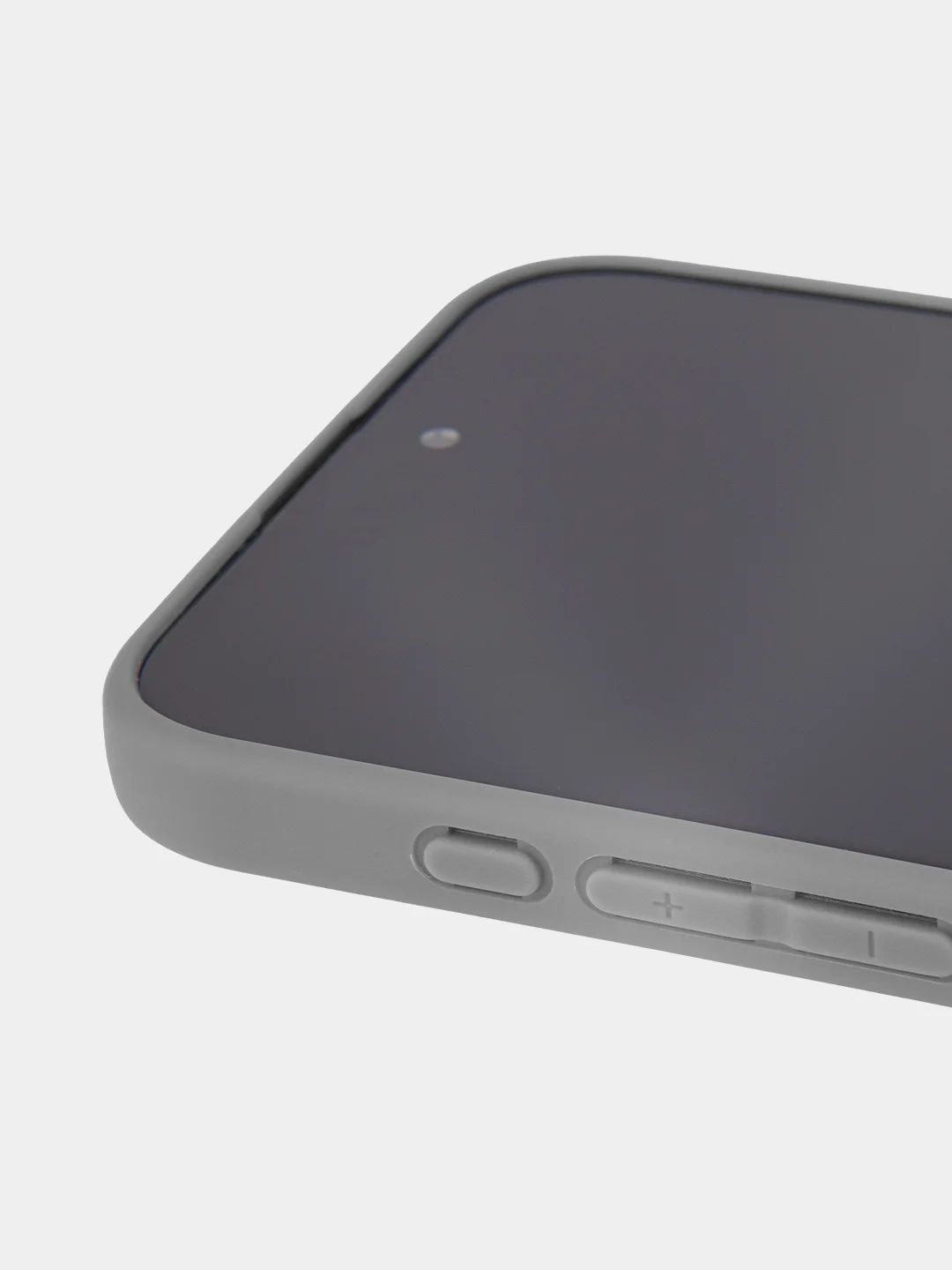 Угольный чехол для iPhone 15 Pro Max силиконовый BROSCORP, матовый/ прозрачный, бортик- защита камер