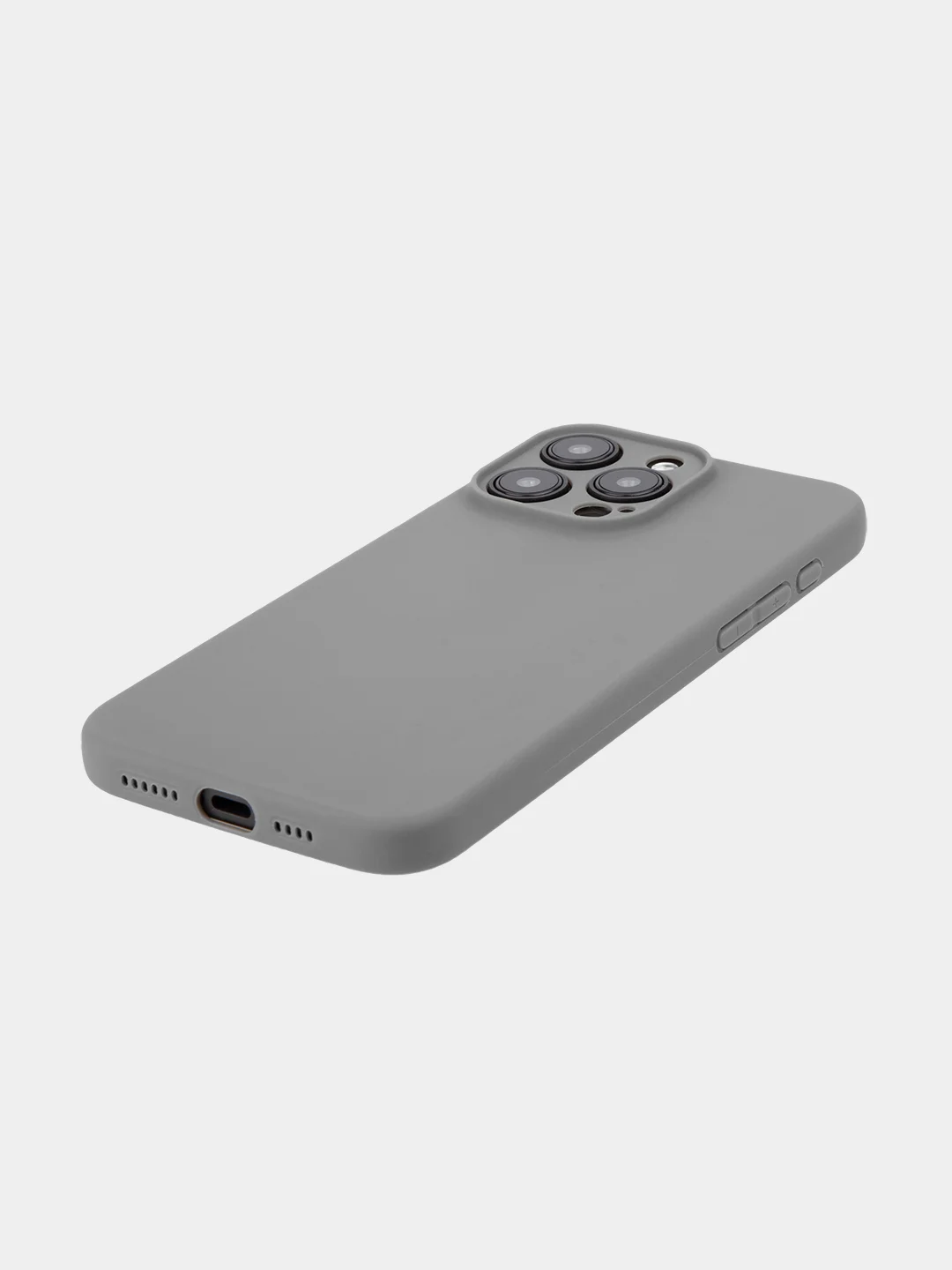 Угольный чехол для iPhone 15 Pro Max силиконовый BROSCORP, матовый/ прозрачный, бортик- защита камер