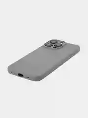 Угольный чехол для iPhone 15 Pro Max силиконовый BROSCORP, матовый/ прозрачный, бортик- защита камер