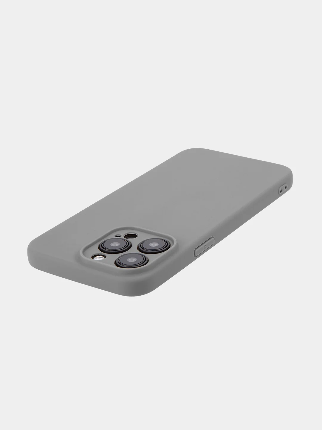 Угольный чехол для iPhone 15 Pro Max силиконовый BROSCORP, матовый/ прозрачный, бортик- защита камер
