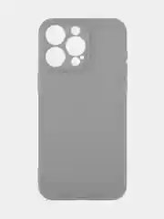 Угольный чехол для iPhone 15 Pro Max силиконовый BROSCORP, матовый/ прозрачный, бортик- защита камер