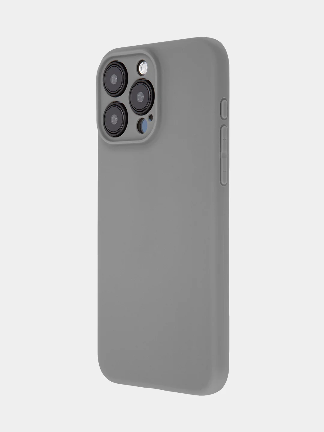 Угольный чехол для iPhone 15 Pro Max силиконовый BROSCORP, матовый/ прозрачный, бортик- защита камер