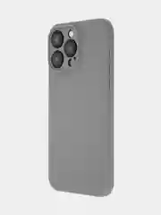 Угольный чехол для iPhone 15 Pro Max силиконовый BROSCORP, матовый/ прозрачный, бортик- защита камер