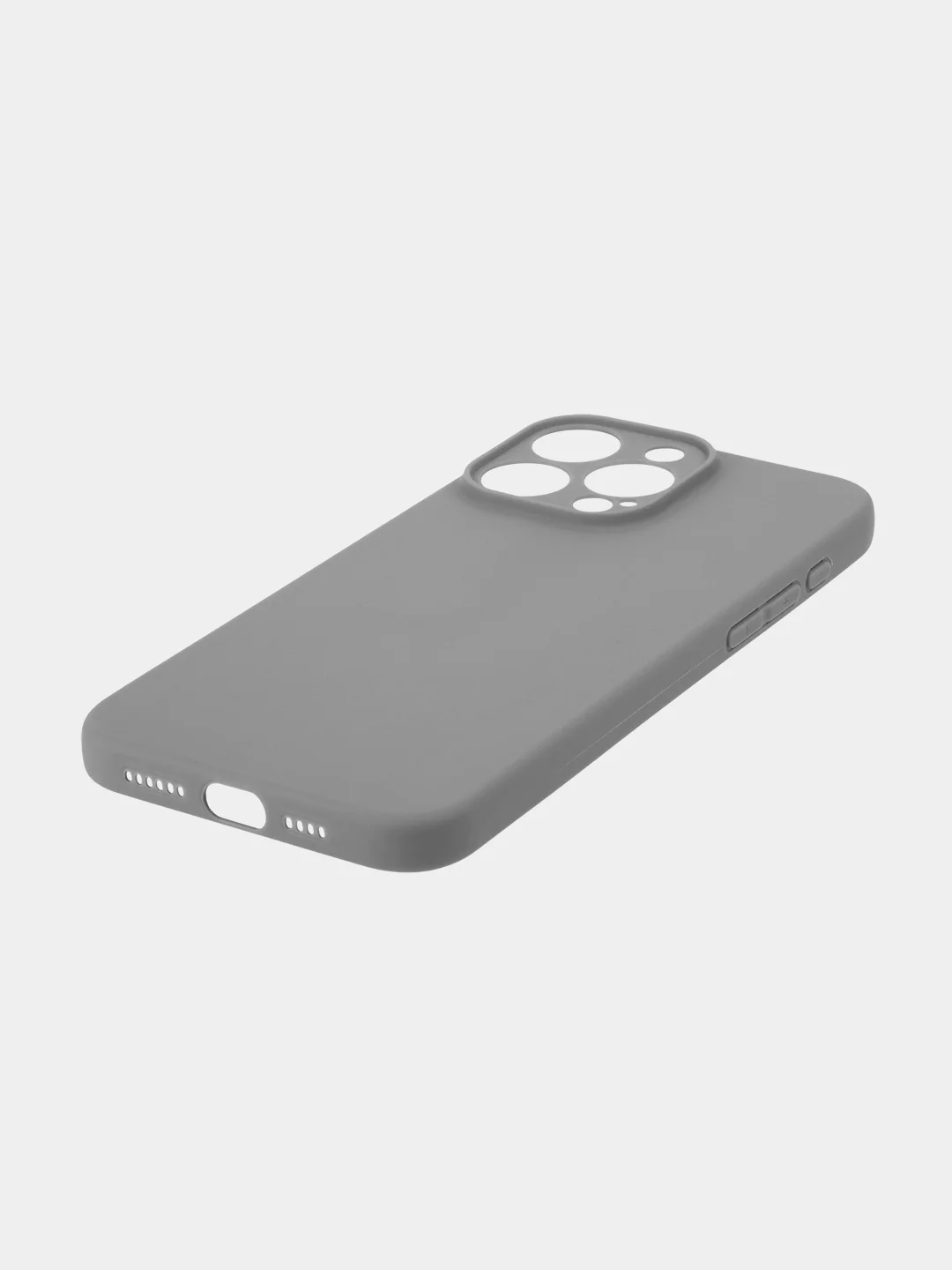 Угольный чехол для iPhone 15 Pro Max силиконовый BROSCORP, матовый/ прозрачный, бортик- защита камер
