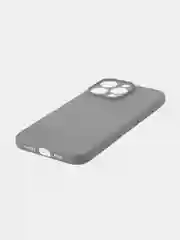 Угольный чехол для iPhone 15 Pro Max силиконовый BROSCORP, матовый/ прозрачный, бортик- защита камер