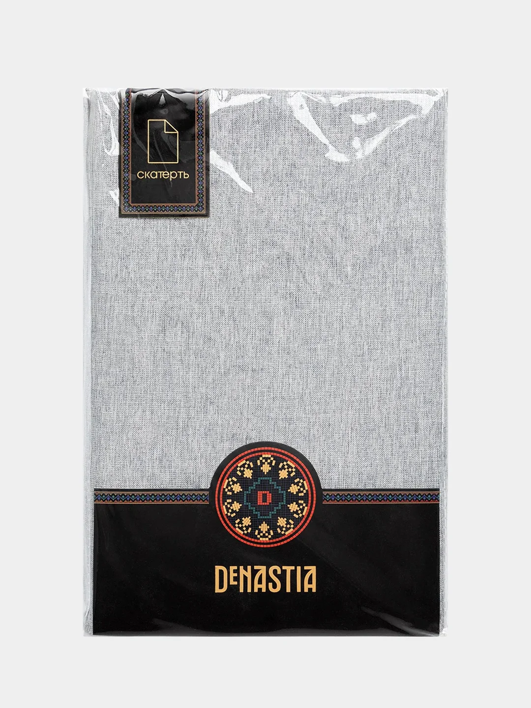 Скатерть DeNASTIA "Праздничная" 160x310см, 100% ПЭ, блестящая, цвет серебро