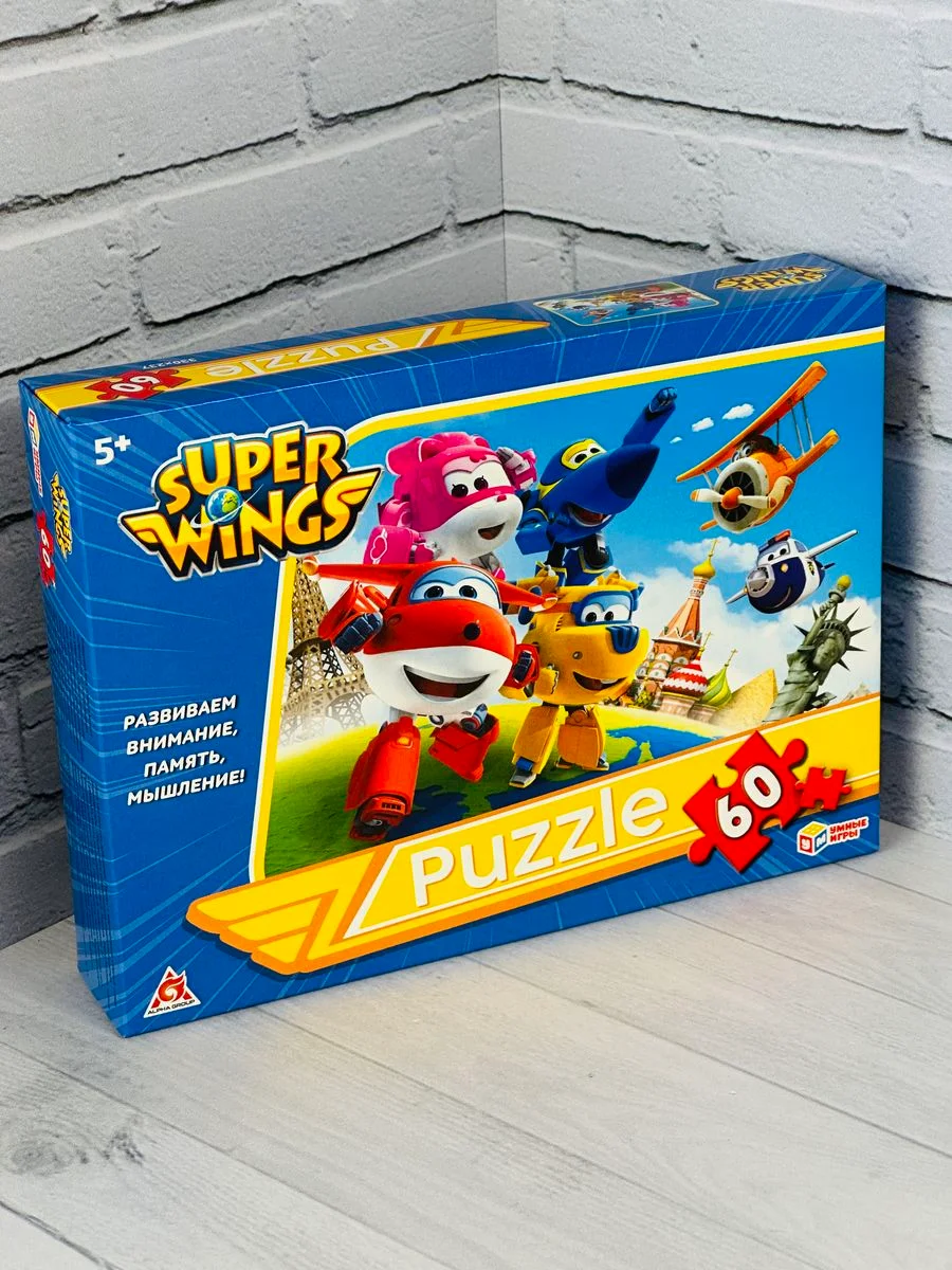 Паззлы Супер крылья Super Wings суперкрылья 60 Игра мульт робот трансформирующийся самолет