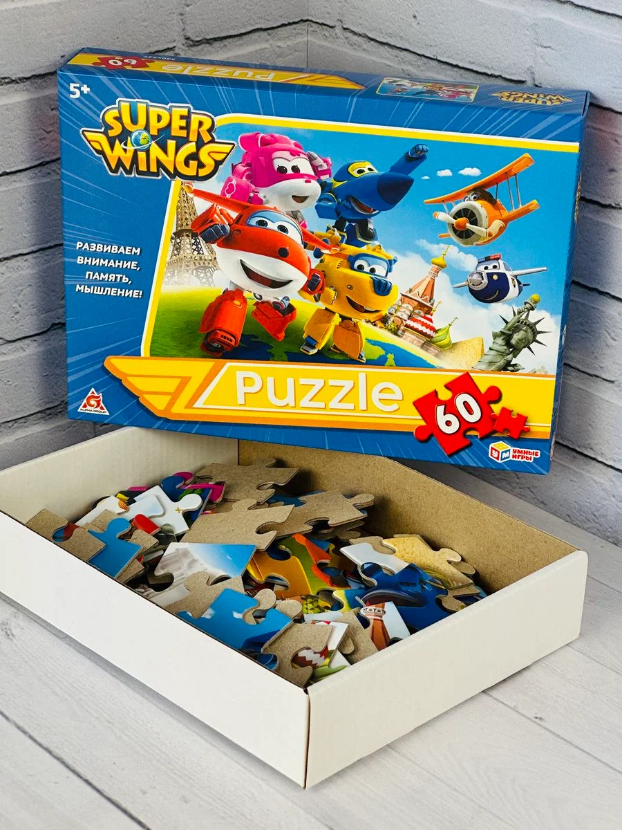 Паззлы Супер крылья Super Wings суперкрылья 60 Игра мульт робот трансформирующийся самолет