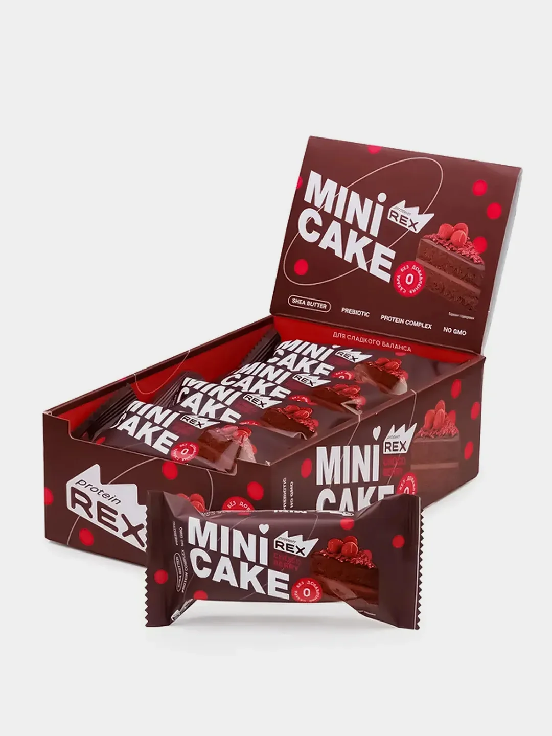 Мини-тортик протеиновый ProteinRex "Шоколадно-малиновый тортик", 40 г