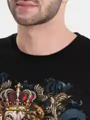 Черный мужская футболка с принтом