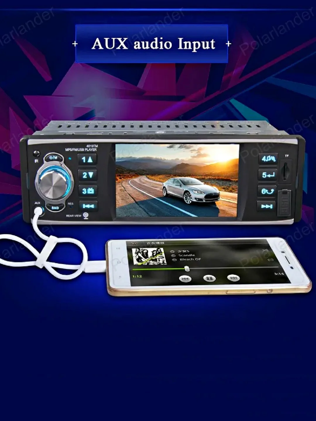 Автомагнитола 1 DIN сенсорный экран, MP5 плеер, Bluetooth, AUX, USB,