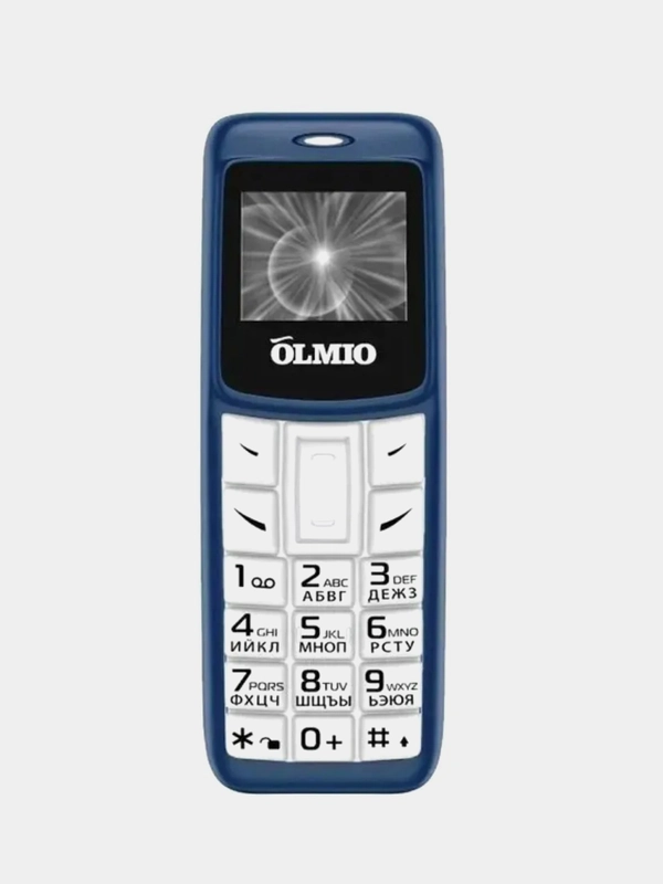 Мобильный мини телефон Olmio A02, гарнитура, сине-белый