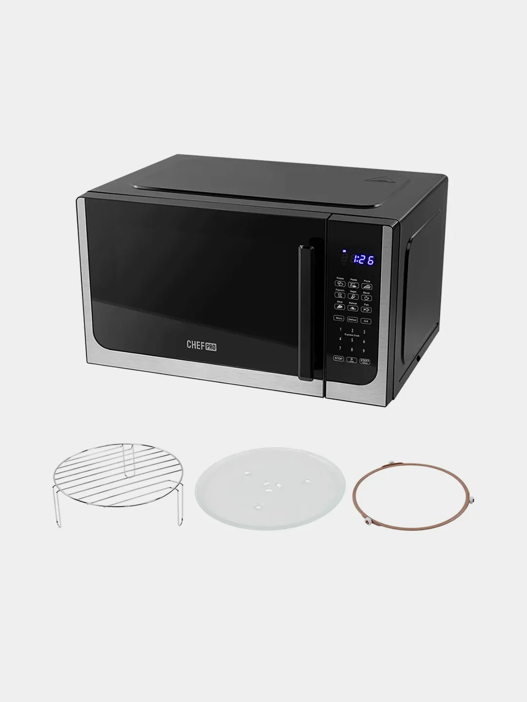 CHEF PRO CF-MW1950A черный/сталь микроволновая печь