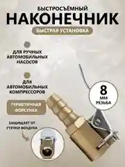 Быстросъёмный наконечник, 8 мм, для компрессора автомобильного, наконечник для насоса