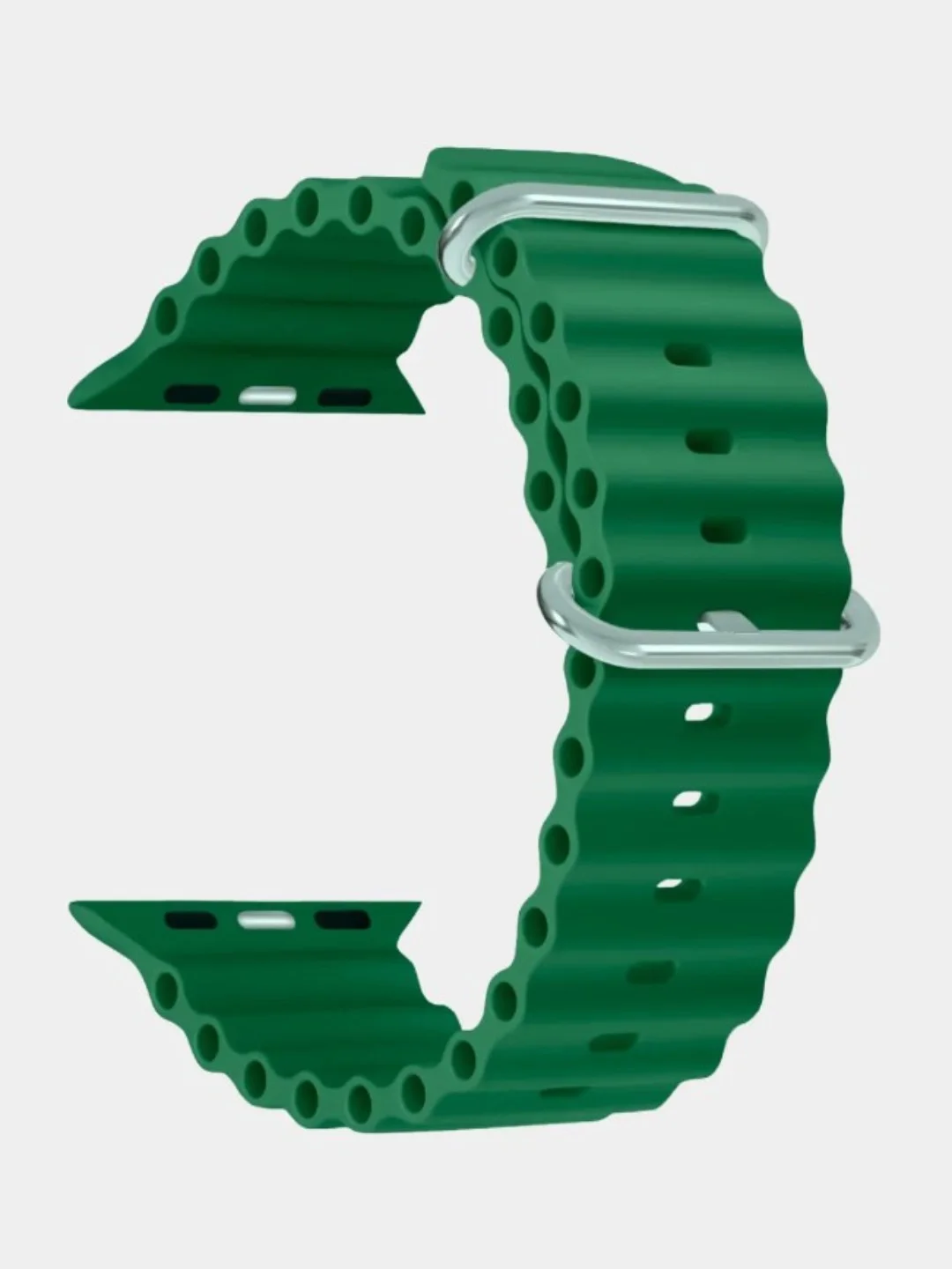 Зеленый ремешок для смарт-часов Apple Watch Ocean band Ultra, силиконовый, 42-45-49 мм