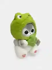 Зеленый мягкая игрушка кошка в костюме плюшевая аниме фермер высота 25см