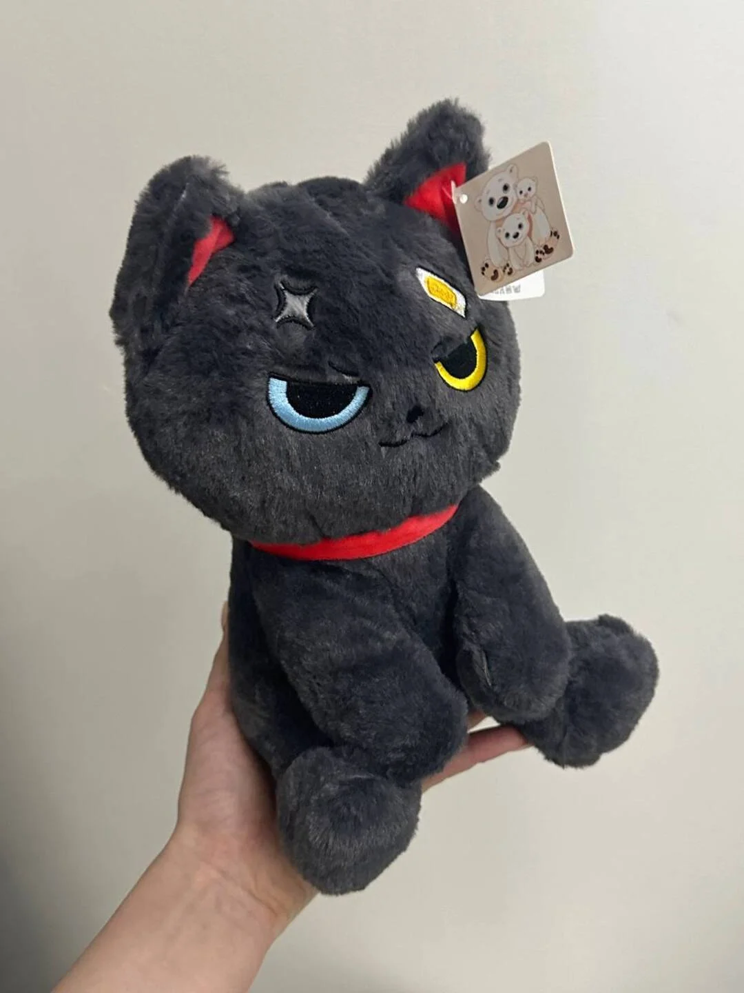 Серый мягкая игрушка кошка аниме воитель 26 см высота в костюме милый яркий монстр