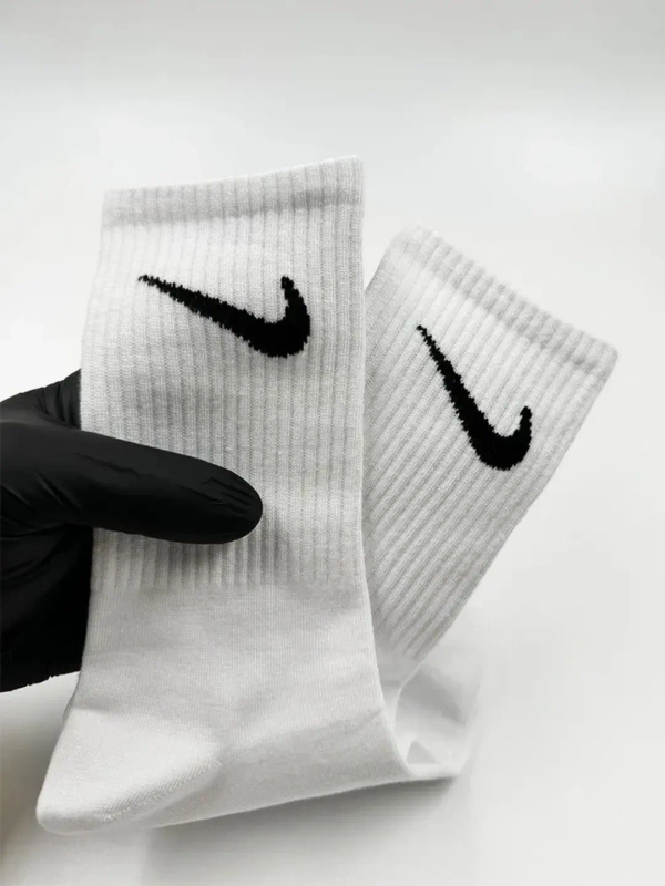 Носки женские мужские унисекс Nike, найк, белые, высокие