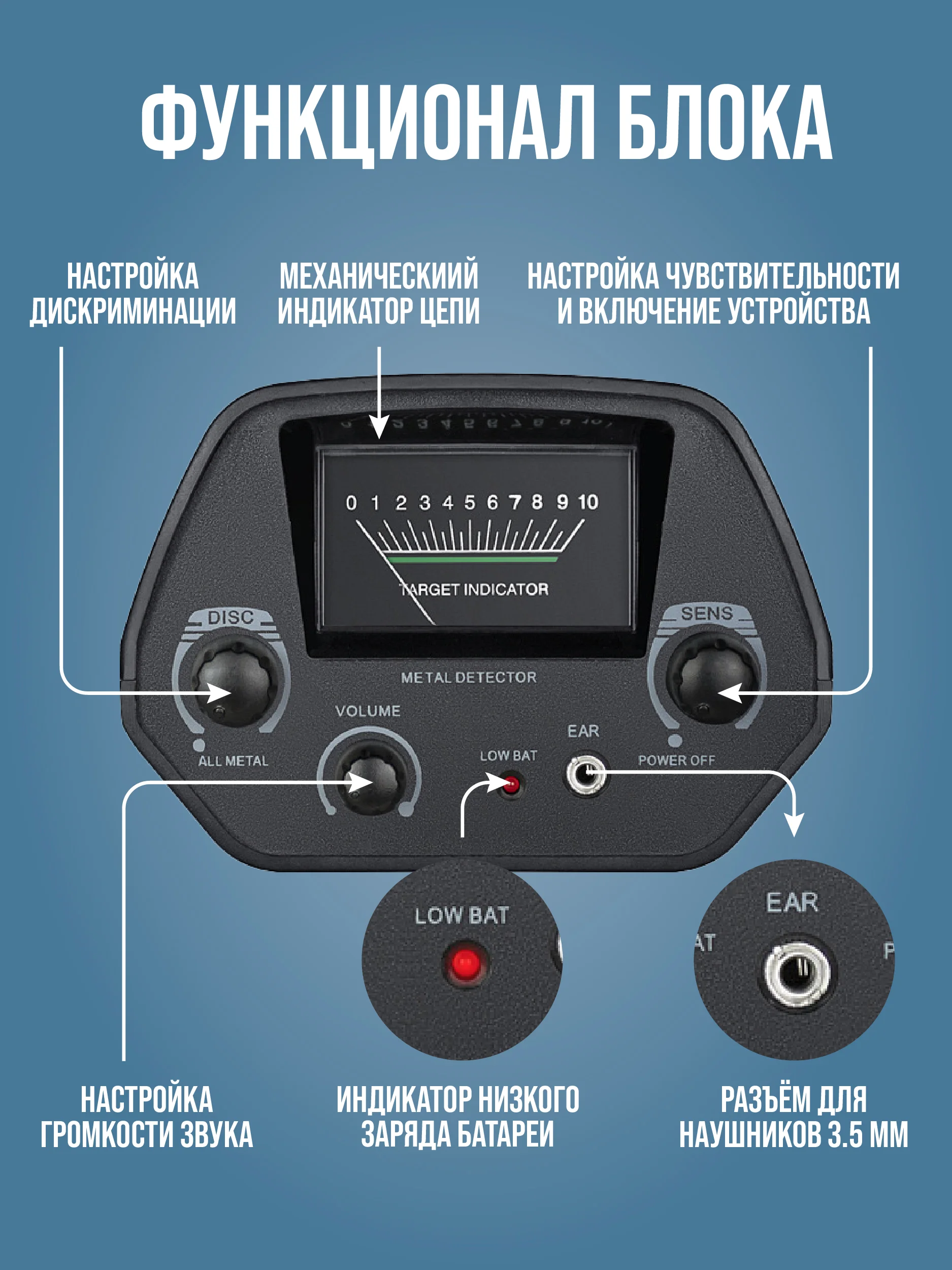 Черный металлоискатель грунтовый MD 4030, MD 5090