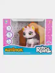 Интерактивный Робо-котенок 1 toy бело-розовый, свет,звук, движение