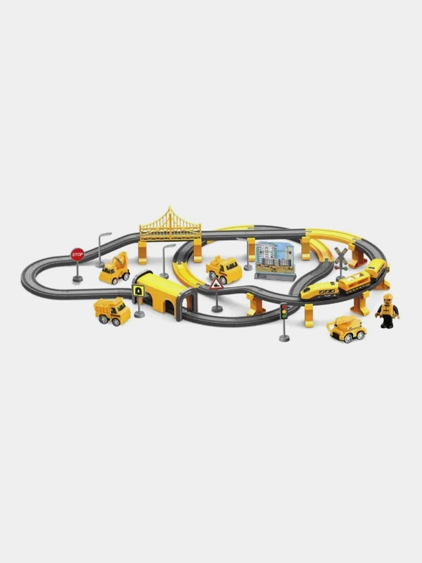 Набор железная дорога 1TOY InterCity Megapolis "Новостройка",  90 деталей