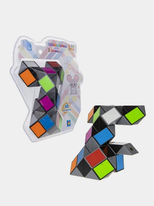 Головоломка 1TOY "Змейка",  разноцветная, 48 сегментов, 3 +