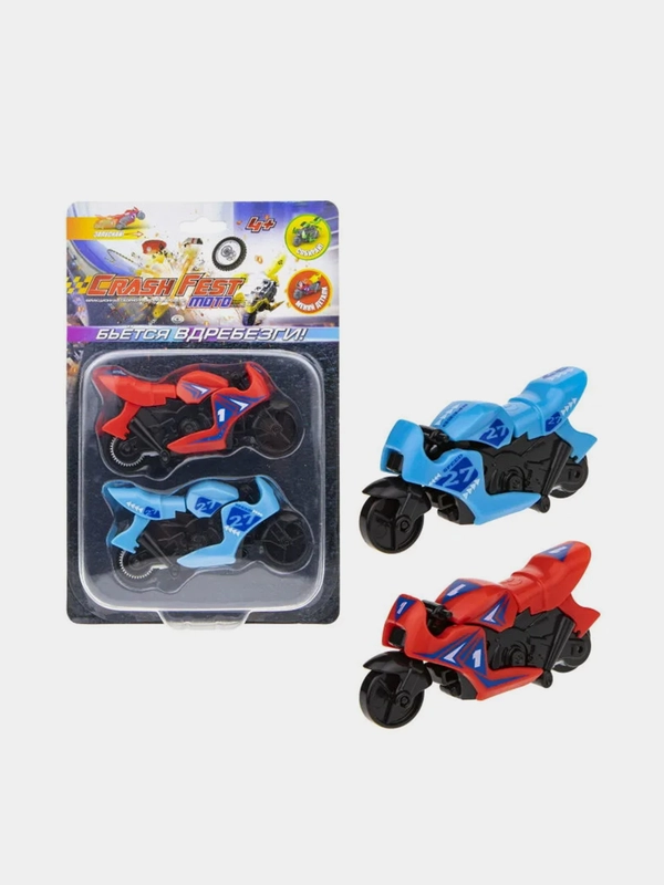 Мотобайк 1TOY CrashFest Moto, фрикционный, разборный, 2 штуки