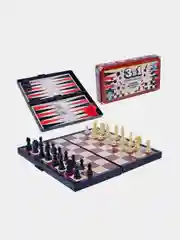 Игра настольная 1TOY 3в1 "Шашки/шахматы/нарды", на магните, 25х13,2х3,5 см
