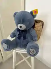 Синий меланж мишка плюшевая мягкая