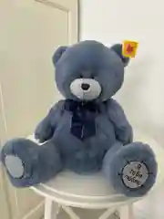 Синий меланж мишка плюшевая мягкая